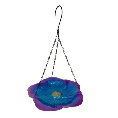 Plateau de bain d¿oiseau suspendu en métal pour l¿extérieur décor de jardin bol suspendu mangeoire d¿eau d¿oiseau conception de fleurs
