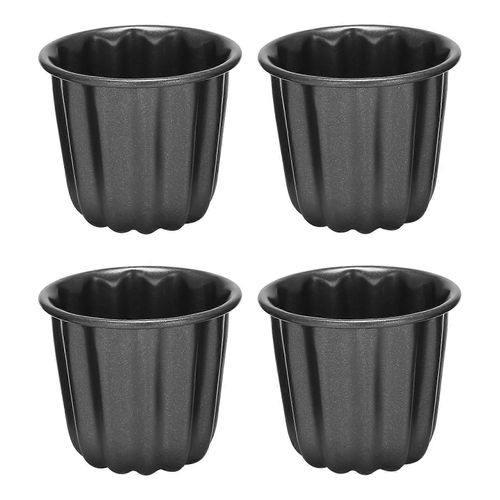 Moule À Cannelette, Moule À Muffins Cannele, Moule À Cannele Antiadhésif 4pcs Canneles Gris-Noir