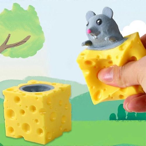 Soulagement Du Stress Fromage Souris Presser Pincer Fidget Jouet Couleur Aléatoire