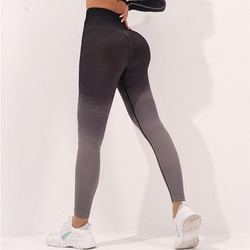 Pantalon De Yoga À Jambes Longues Et Élastiques Nouveau Modèle Transfrontière Couleur Noir Et Gris Taille S Pour Femmes Sport Et Fitness