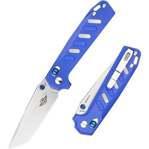 Couteau Pliant Edc Acier Inoxydable Couteau Pliant De Poche Forme Géométrique Couteau Professionnel Edc Pour Camping, Pique-Nique, Chasse (Bleu)