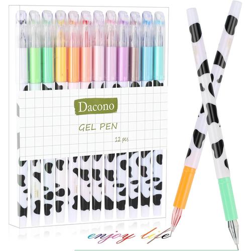 12 Couleurs Stylo Gel Diamant Mignon Stylos Vache Laiteuse Écriture Stylo Coréen Kawaii, Stylos À Bille À Pointe Fine De 0,5 Mm, Accessoire Bureau Et Fourniture Scolaire