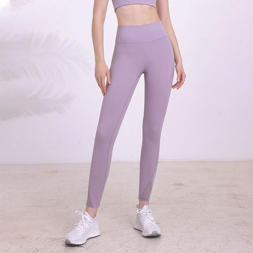 Pantalon De Yoga Pour Femme Sensation Nue Transpirable Taille Haute Élastique Avec Fesses En Forme De Pomme De Miel Pour Le Sport Et Fitness Couleur Violet Taille S
