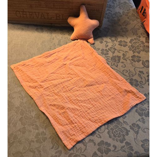 Doudou Étoile Plat Lange Tissu Orange Brique Zeeman