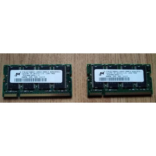 Lot 2 barrettes mémoires PC Portable ¿ PC2700S