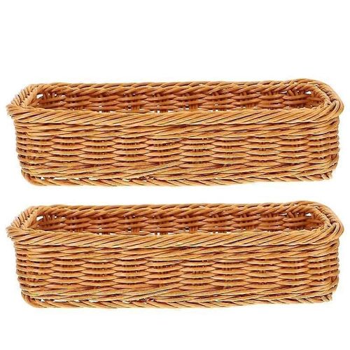 Paniers Tissés 2Pcs Petit Panier De Rangement Tissé Pour Table, Argenterie, Organisation, Couverts, Pot Porte-Pot