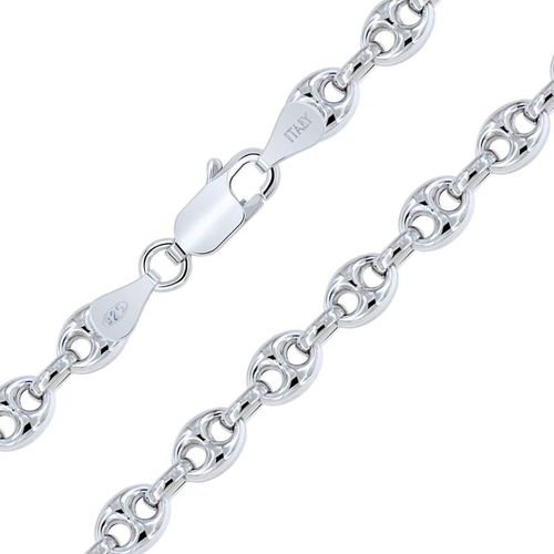 - Chaîne Maille Grain De Café Creuse 6.2 Mm Argent 925/1000 Rhodié 40-45-50-55-60-65-70 Cm[X5273]