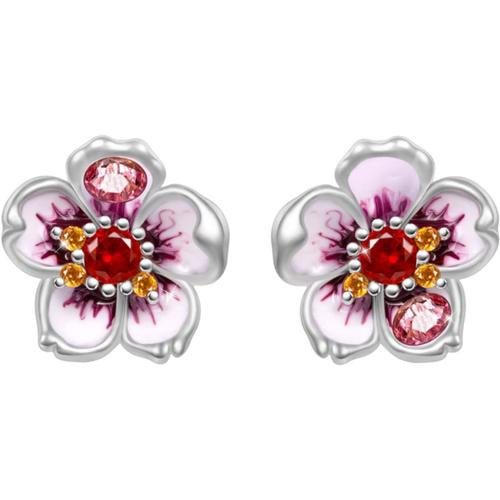 Rose Fleurs De Cerisier Boucles D'oreilles En Argent Sterling 925 Boucles D'oreilles Pour Femme Fille Épouse Fille Cadeau Fête Des Mères[X5222]