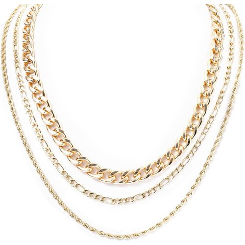 3pcs Gros Colliers En Or, Collier De Corde Torsadée Trois Couches Collier Hip Hop Collier De Chaîne À Maillons Cubains Punk Collier De Déclaration Pour Femmes Hommes Cosplay Rappeur Pirate[X5409]