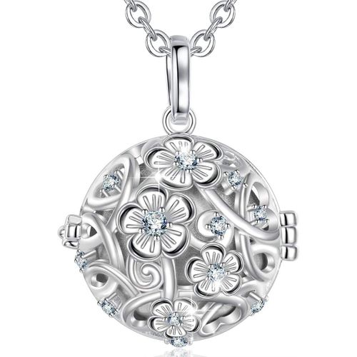 Collier Bola De Grossesse Collier Musique Carillon Bell Pendentif Fleur De Vie Pour Femmes Enceinte Bébé, Cadeau Original Noël, Chaîne 114cm[X2914]
