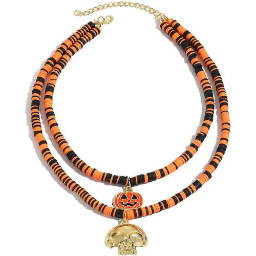 Collier Ras Du Cou Gothique Citrouille Araignée Halloween Avec Pendentif En Cristal Rouge Pour Femme[X2494]