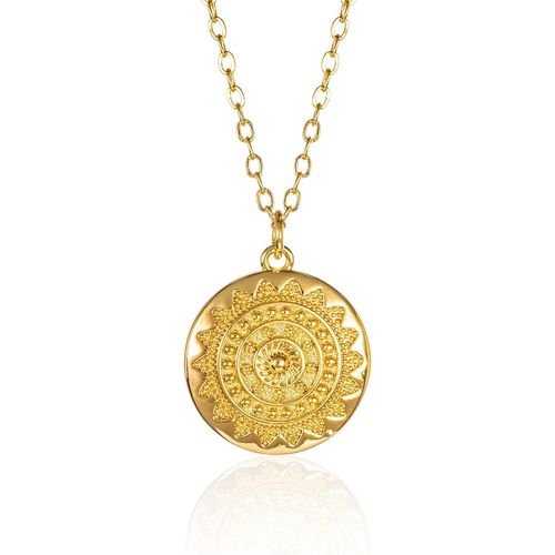 Collier Mandala Pour Femme Et Jeune Fille Avec Pendentif Rond En Disque, Collier Pendentif Mandala Pour Femme, Chaîne Et Pendentif En Disque Mandala, Bijoux Femme Avec Pochette Cadeau[X1385]
