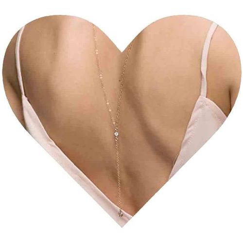 Boho Cristal Toile De Fond Collier Rétro Minimaliste Strass Pendentif Collier Or Long Dos Chaîne Dentelle Mariée Lariat Chainlace Chaîne Réglable Bijoux Faits À La Main Pour Femmes Filles[X3527]