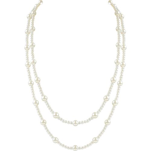 Collier Court Pour Femme Années 1920 - Collier Ras-Du-Cou Multi-Couches - Accessoire De Mariée - Imitation Perles - Style Rétro - Accessoire De Costume De Carnaval[X3997]