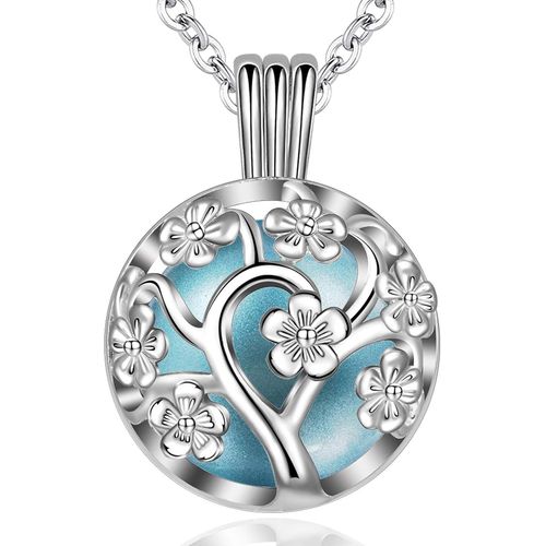 Eudora Har Ball Collier Bola De Grossesse For Femme Enceinte Pendentif Fleurs De Cerisier Avec La Cloche Pour Femmes Mère Future Bébé Bijoux Cadeau Original, 76cm + 114cm[X1944]