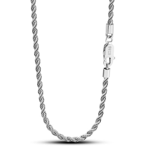 Collier À Corde Fin 3mm Pour Pendentif En 925 Argent, Chaîne Tressée À Maille Enrouler Plaqué Or 16""-30"" (40-76cm) Design Italien Cadeau Bijoux Fête Anniversaire Pour Homme Femme[X4228]