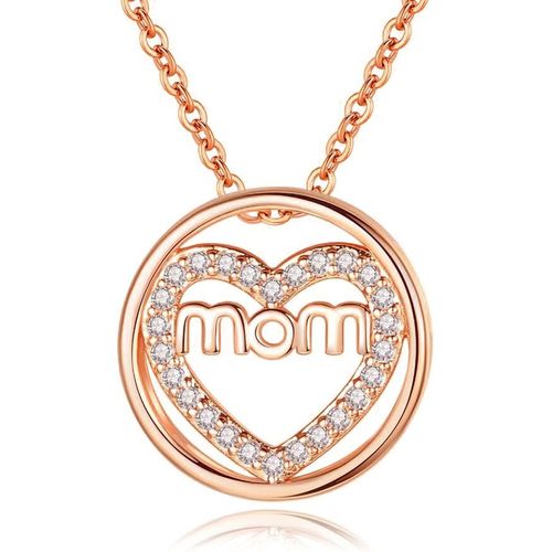 Collier Maman Or Collier Choker Coeur Cz Cristal Hoop Pendentif Chaîne Maman Amour Collier Cristal Charme Pierre De Naissance Bijoux Cadeau Pour Femmes Filles[X2330]
