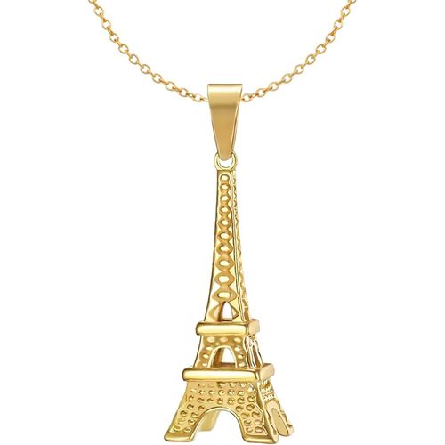 Collier Femme Tour Eiffel Plaqué Or - Pendentif Eiffel Tower Paris Et Chaîne Réglable - Bijoux Mode Cadeau[X363]