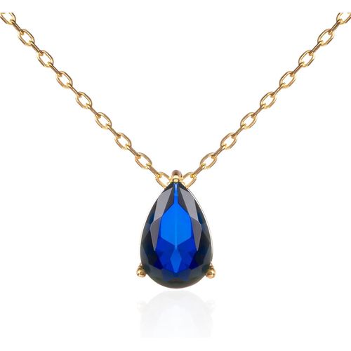 Collier Pendentif En Poire Pour Femme Et Adolescente, Colliers En Argent 925 Ou Plaqué Or Avec Une Pierre De Couleur Ou Blanche En Goutte, Collier Fin Avec Ecrin Cadeau[X2009]