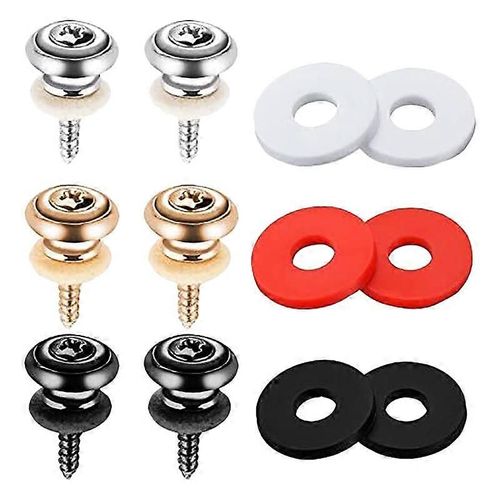 La Partie De La Sangle De Guitare Comprend 3 Paires De Boutons De Sangle De Guitare, Des Goupilles D¿Extrémité Et 3 Paires De Blocs De Sangle De Guitare En Caoutchouc
