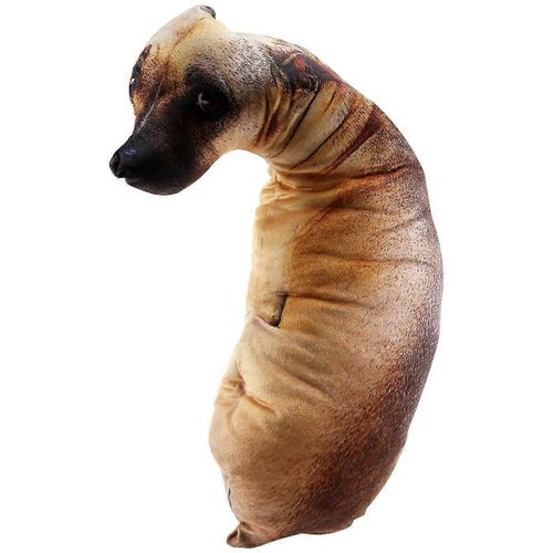 3d Mignon Bend Chien Imprimé Coussin Réaliste Animal Drôle Tête De Chien Cosplay Enfants Jouet Préféré