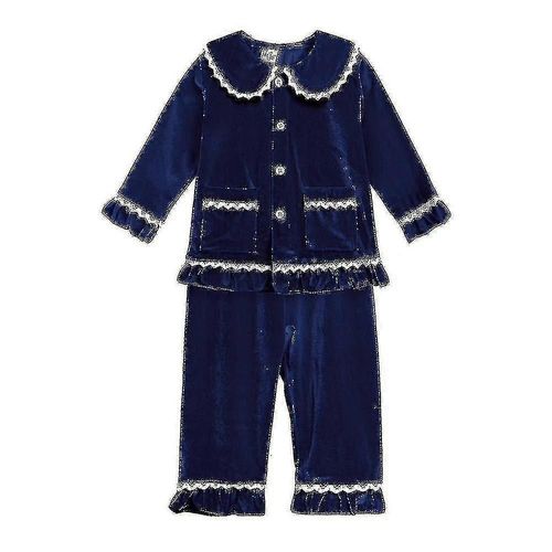 Rouge Noël Garçons Filles Chaud Famille Pyjama Ensemble Velours Doré Enfants Match Pyjama