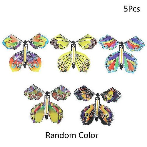 5/6/10pc Voler Dans Le Livre Fée Rubber Band Powered Wind Up Grande Surprise Anniversaire Carte De Mariage Cadeau Carte Papillon Magic Toy-Couleur: 41