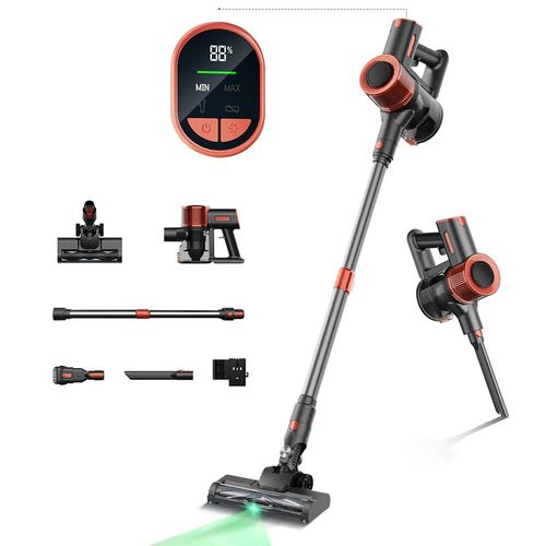 JIGOO C200 Aspirateur sans fil, aspirateur sans fil 23000 Pa, autonomie de 40 minutes, avec 2 modes de fonctionnement et brosse anti-enchevêtrement pour tapis, sols durs et poils d'animaux