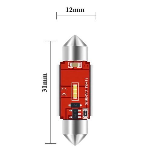 31mm - Festoon-Ampoule Led Lumineuse Canbus, clairage De Plaque De Planificateur De Voiture, Lampe Breton De Lecture Intrieure Automatique, C5w, C10w, 2 Pices