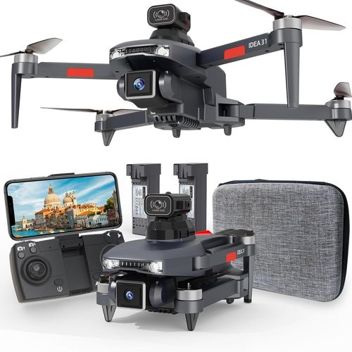 31p Drone Avec Camra 4k Adulte 360 Evitant Les Obstacles Moteur Sans Balais 5g Wifi Objectif Ajustable 40 Km/H Rsistant Au Vent 4 Maintien D'altitude Drones Pliable Avec 2 Batteries.[G854]