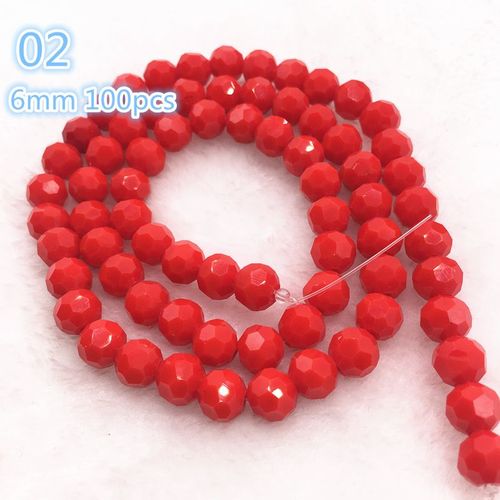 32 Facettes Transparentes En Cristal Rouge 4/6/8/10mm, Autriche, Perles D'espacement Pour La Fabrication De Colliers Et De Bracelets  Faire Soi Mme, #02