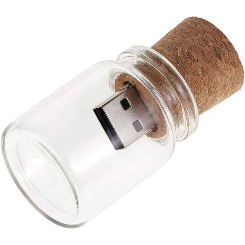 32 GO Mignon Flash Drive USB 2.0 Bocaux De Stockage Bote Unique Bocal en Verre Bouteille avec Cork Memory Stick Pen Drive Cadeaux De Mariage lectronique Stylo Fantaisie Conception tanche