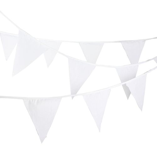 32 Pieds Solid White Pennant Banner Flags String Triangle Bunting Flags, Dcorations