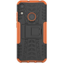 Coque Compatible Avec Huawei Honor 8a/Y6 2019+Protection Verre Trempe,Armor Support Etui Hybride Cover Cases Housse(Orange