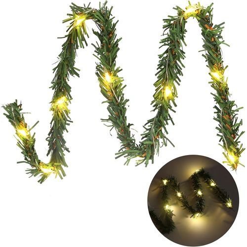 Guirlande Miniature, Guirlande Avec Lumineuse Lutin, 40cm Led Colorées, Décoration De Noël Miniature, Accessoires Maison De Poupées Noël (Jaune -A)[X324]