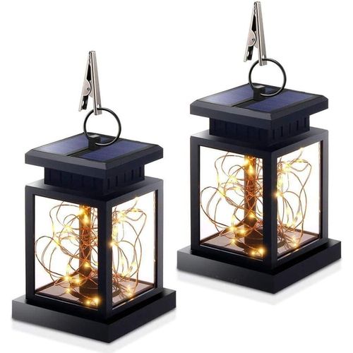 Coolww Lanterne Solaire Pour L'extérieur, Lot De 2, Lanterne Solaire À Led, Lampe Solaire De Jardin Étanche Ip44 Lampes Solaires À Led Pour Jardin, Balcon, Bar De Café