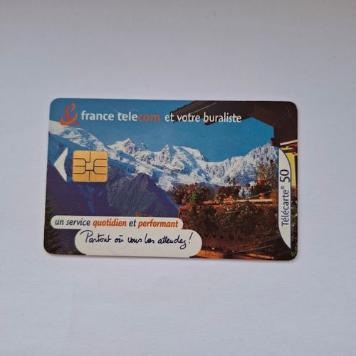F1097 Télécarte Buraliste B Montagne Puce 50 Unités So3 T2g 11/00 2000 Faible Tirage 500 000 Ex