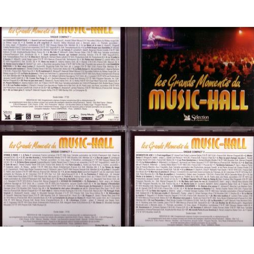 Les Grands Moments Du Music-Hall - Coffret 5 Cds - Plus De 60 Artistes Et 120 Succès Tous Enregistrés En Public