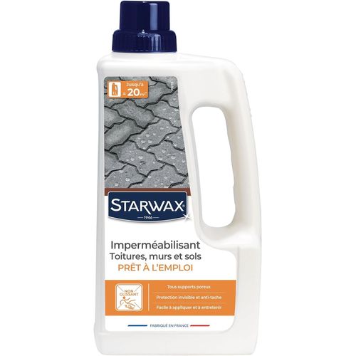 Imperméabilisant pour Toitures, Murs et Sols Protection Hydrofuge et Oléofuge Effet Déperlant et Non Glissant Fabriqué en France 1L.[G1395]