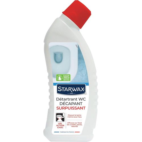 Gel Détartrant Décapant Surpuissant WC et fosses septiques Détartre en Profondeur Efficace même sous l'Eau Formule Concentrée Fabriqué en France 750ml.[G48]