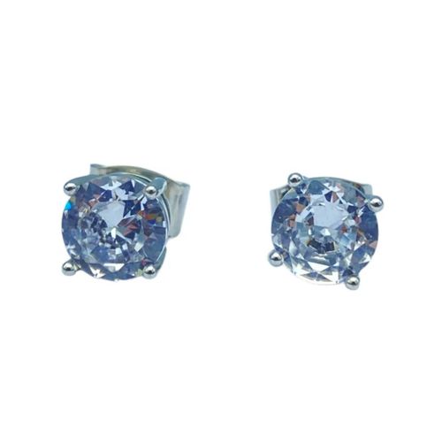 Etrem-Boucles D'oreilles Solitaire Plaqué Argent Sterling 925 Zirconium 6mm