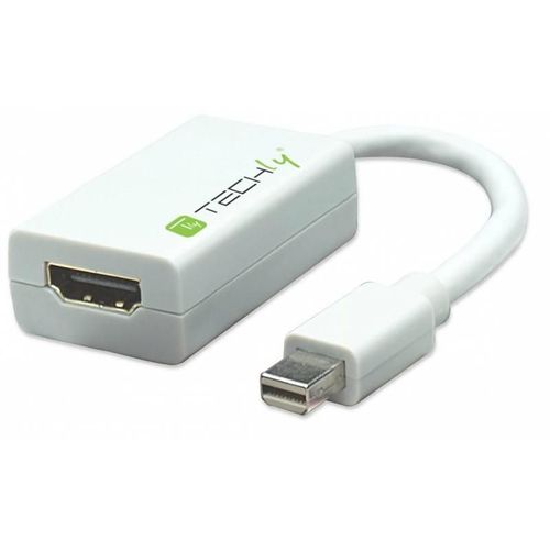 TECHly - Adaptateur vidéo - Mini DisplayPort mâle pour HDMI femelle - 15 cm - blindé - blanc