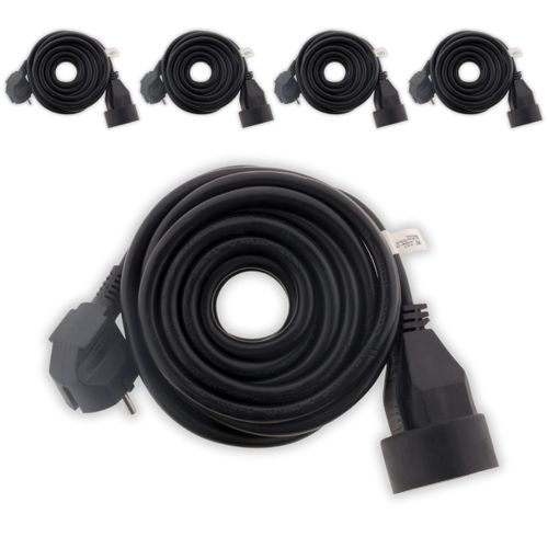 Lot de 5 - Prolongateur 16A HO5VV-F 3G1,5mm² Noir 5m - Zenitech