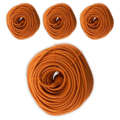 Lot de 4 - Prolongateur jardin 16A HO5VV-F 3G1,5 2P+Terre 50m - Orange - Zenitech