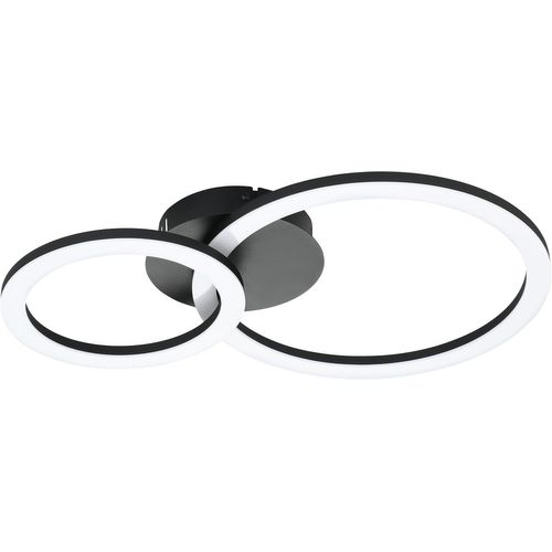 Luminaire Plafonnier Led Connecté Parrapos-Z, Zigbee, Lampe De Plafond Contrôlable Par Application Et Commande Vocale Alexa, Blanc Chaud - Froid, Dimmable, Noir Et Blanc, 45 X 30 Cm