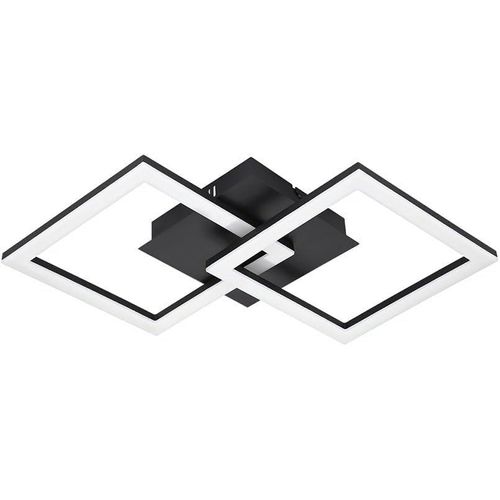 Luminaire Plafonnier Led Connecté Paranday-Z, Zigbee, Lampe De Plafond Contrôlable Par Application Et Commande Vocale Alexa, Blanc Chaud - Froid, Dimmable, Noir Et Blanc, 53 X 31 Cm