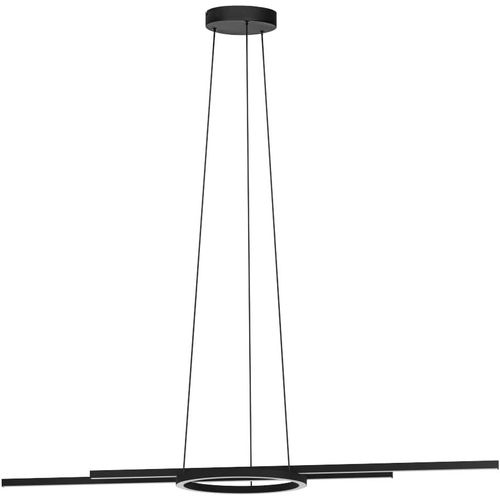 Suspension Luminaire Led Connectée Zillerio-Z, Lampe Suspendue Zigbee, Application Et Commande Vocale Alexa, Blanc Chaud ¿ Froid, Lustre En Métal Noir, Dimmable