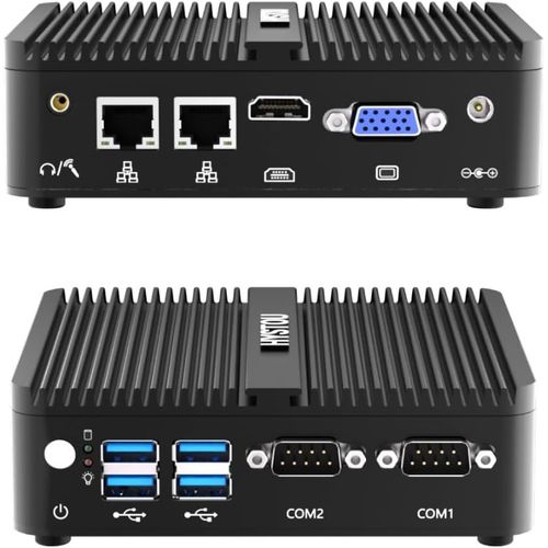 Mini Pc Windows 10 Pro,J4125 Petits Ordinateurs Mini Pc Industriel,8 Go Ddr4 Ram 256 Go Ssd Mini Pc De Bureau,Double Écran Hd/Vga,Tpm2.0,Double Lan,Bt4.0,Wifi2.4G+5.0G