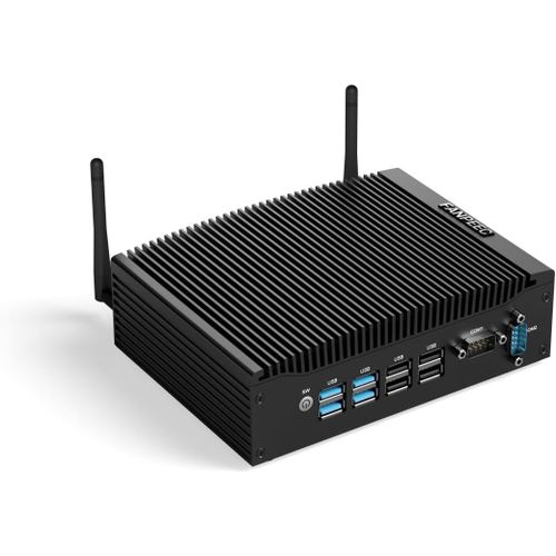 Mini Pc Industriel Sans Ventilateur Core I5-8350U,8Go Ddr4 Ram 256Go Ssd,Mini Ordinateur De Bureau Win 11 Pro,Wifi Double Bande Bt 4.2,Fente Sim,Double Écran 4K,8 X Usb,Micro-Ordinateur