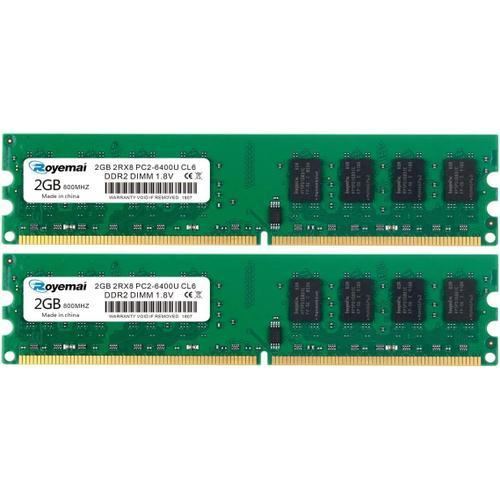 Duomeiqi Pc2-6400U Ddr2 800 4 Go (2X2 Go) 2Rx8 Pc2 6400 240 Broches 1,8 V Cl6 Udimm Ddr2 Ram Module De Mémoire De Bureau Ram Pour Intel Amd Desktop